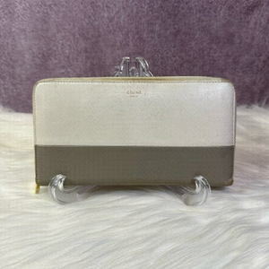 CELINE continental zip leather wallet